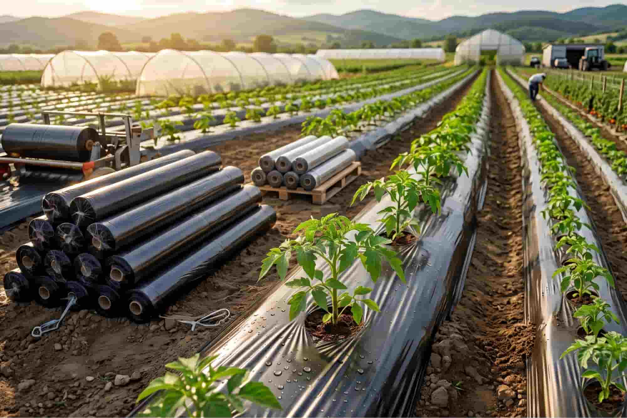 Agricultural mulch film manufacturer, greenhouse plastic film wholesale, UV black silver farming plastic sheet rolls